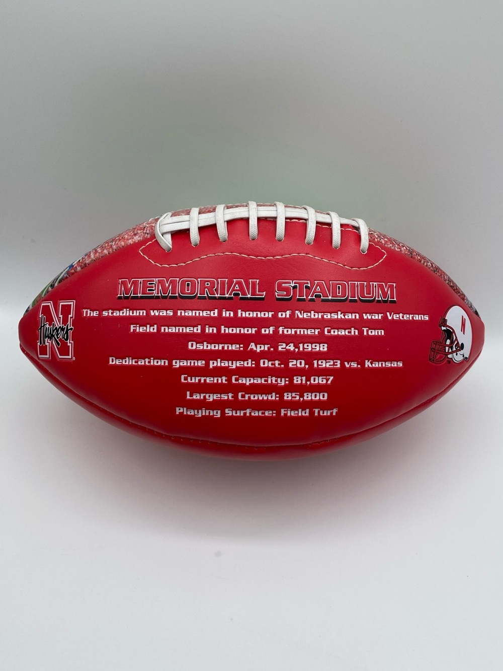 Nebraska Cornhuskers Commemorative Display Rawlings Football Memorial Stadium